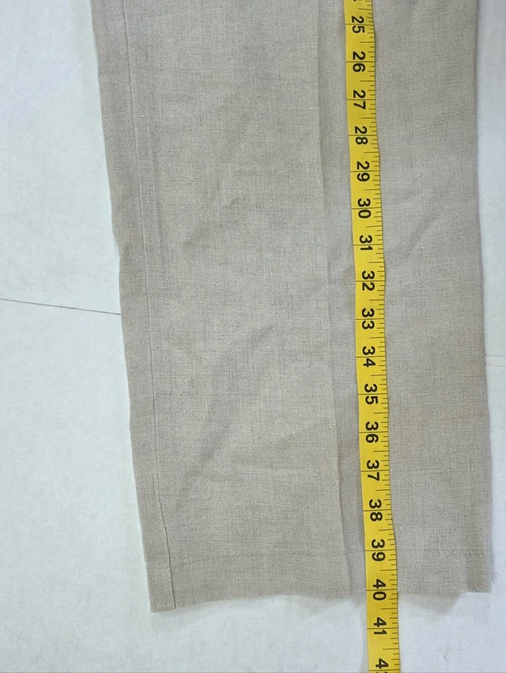 Daniel Cremieux Collection Linen Flat Front Pants Size 38x32 Beige Old Money